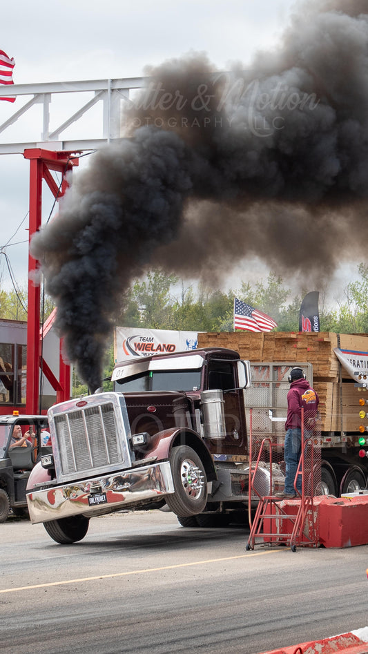 Semi Truck Drag Racing Print 12x18"" #10