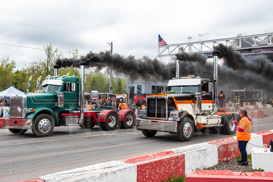 Semi Truck Drag Racing Print 12x18"" #11