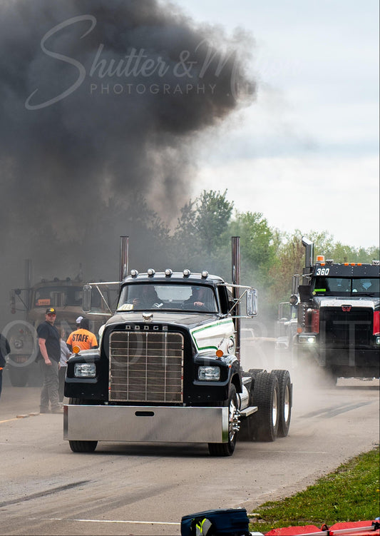 Semi Truck Drag Racing Print 12x18"" #12