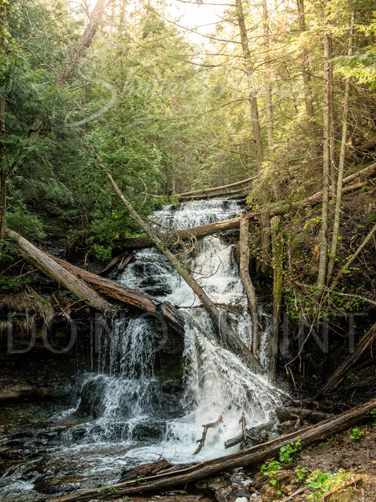 Northern Michigan Waterfall Photo 12x18" Print Wagner Falls Variant #1