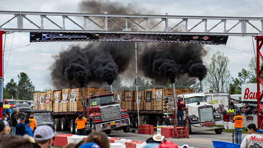 Semi Truck Drag Racing Print 12x18" #1