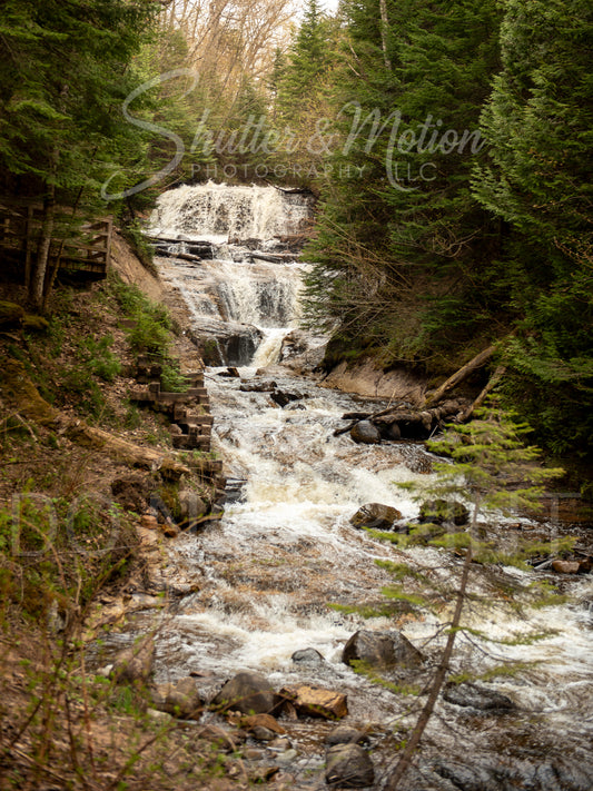 Northern Michigan Waterfall Photo 12x18" Print Sable Falls Variant #1