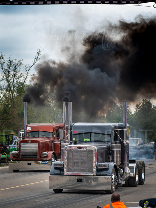 Semi Truck Drag Racing Print 12x18"" #20