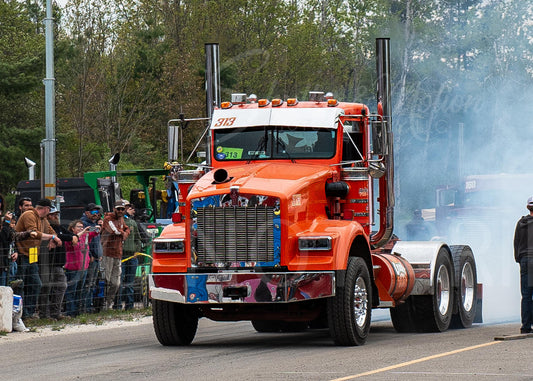 Semi Truck Drag Racing Print 12x18"" #25