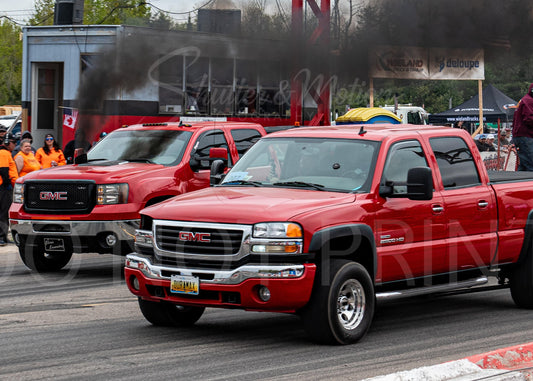 Semi Truck Drag Racing Print 12x18"" #26