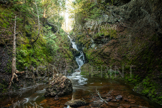 Northern Michigan Waterfall Photo 12x18" Print Manganese Falls Variant #2