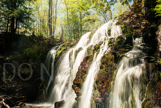 Northern Michigan Waterfall Photo 12x18" Print Hungarian Falls Variant #2