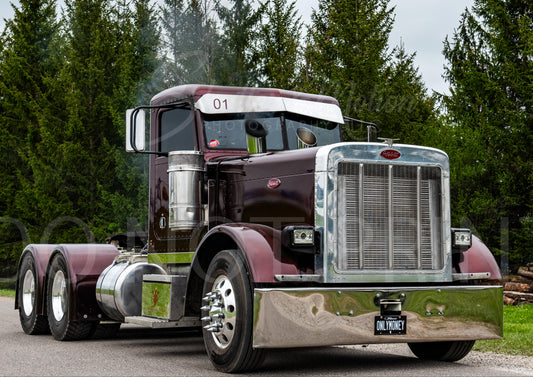 Semi Truck Drag Racing Print 12x18" #33