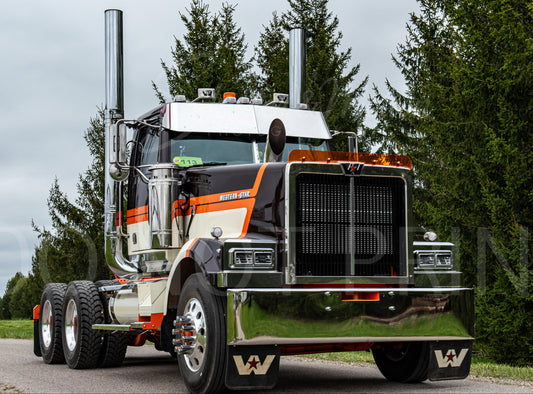 Semi Truck Drag Racing Print 12x18" #35