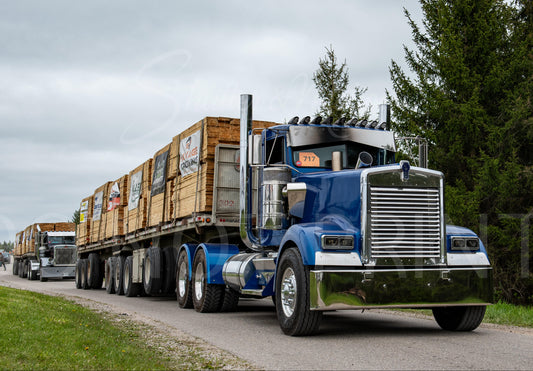 Semi Truck Drag Racing Print 12x18" #37