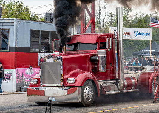 Semi Truck Drag Racing Print 12x18" #3