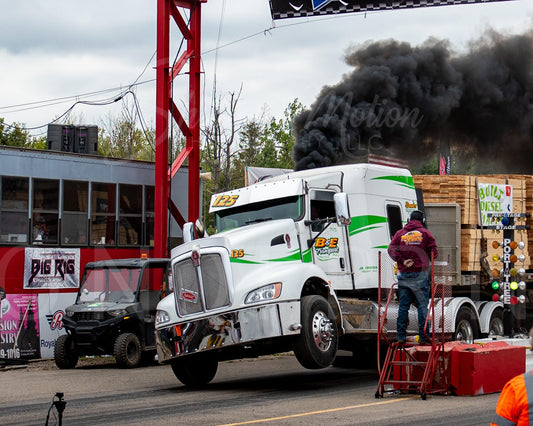 Semi Truck Drag Racing Print 12x18" #46
