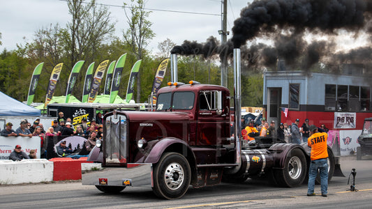 Semi Truck Drag Racing Print 12x18"" #49