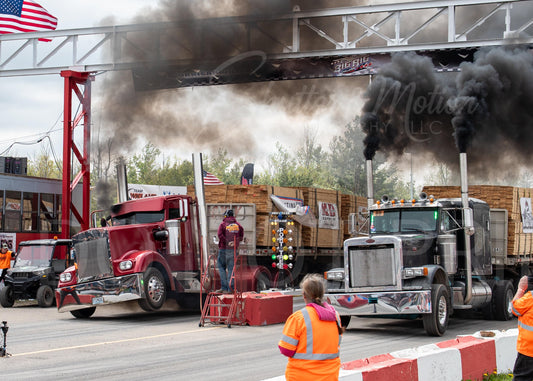 Semi Truck Drag Racing Print 12x18" #6