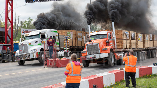Semi Truck Drag Racing Print 12x18" #7