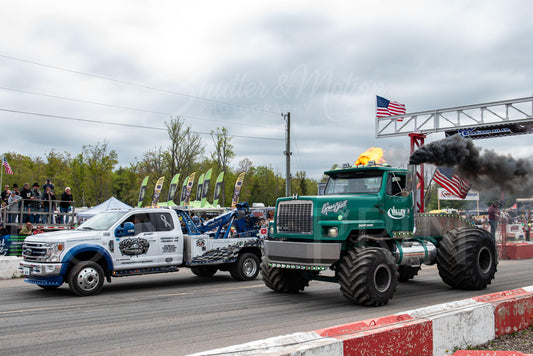 Semi Truck Drag Racing Print 12x18"" #9