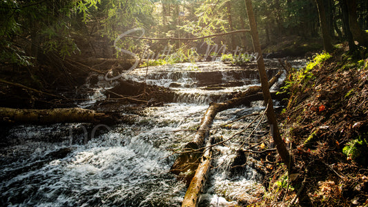 Northern Michigan Waterfall Photo 12x18" Print Wagner Falls Variant #3