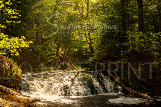 Northern Michigan Waterfall Photo 12x18" Print Greenstone Falls Variant #2