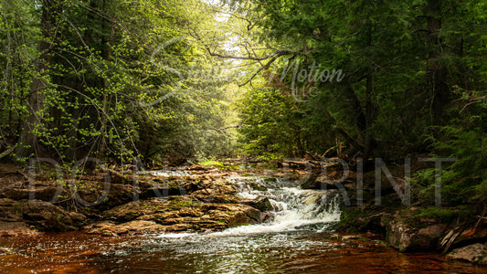 Northern Michigan Waterfall Photo 12x18" Print Greenstone Falls Variant #1