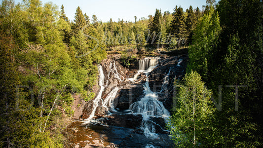 Northern Michigan Waterfall Photo 12x18" Print Eagle River Falls *High Perspective*
